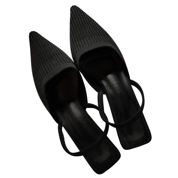 Pointed Toe Black Sling Backs, Size 9, Never worn - Picture 2 of 4
